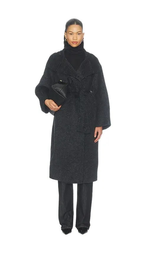Cubic London Classic Loose-fit Stand Collar Wool-blend Coat