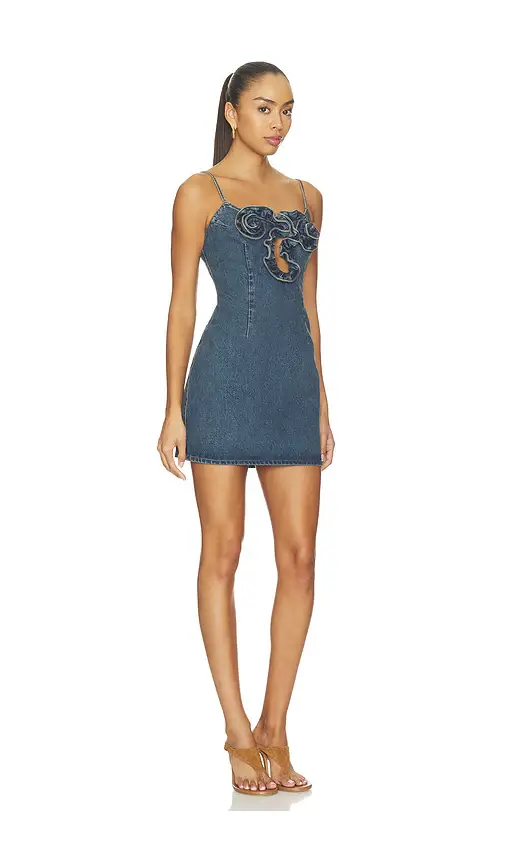 Magda Butrym Floral Embellished Denim Mini Dress | Thumbnail 2 Magda Butrym Floral Embellished Denim Mini Dress | Thumbnail 2