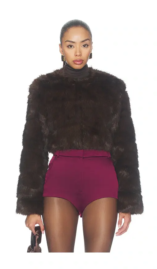 Bardot Petro Cropped Faux Fur Jacket | Thumbnail 2