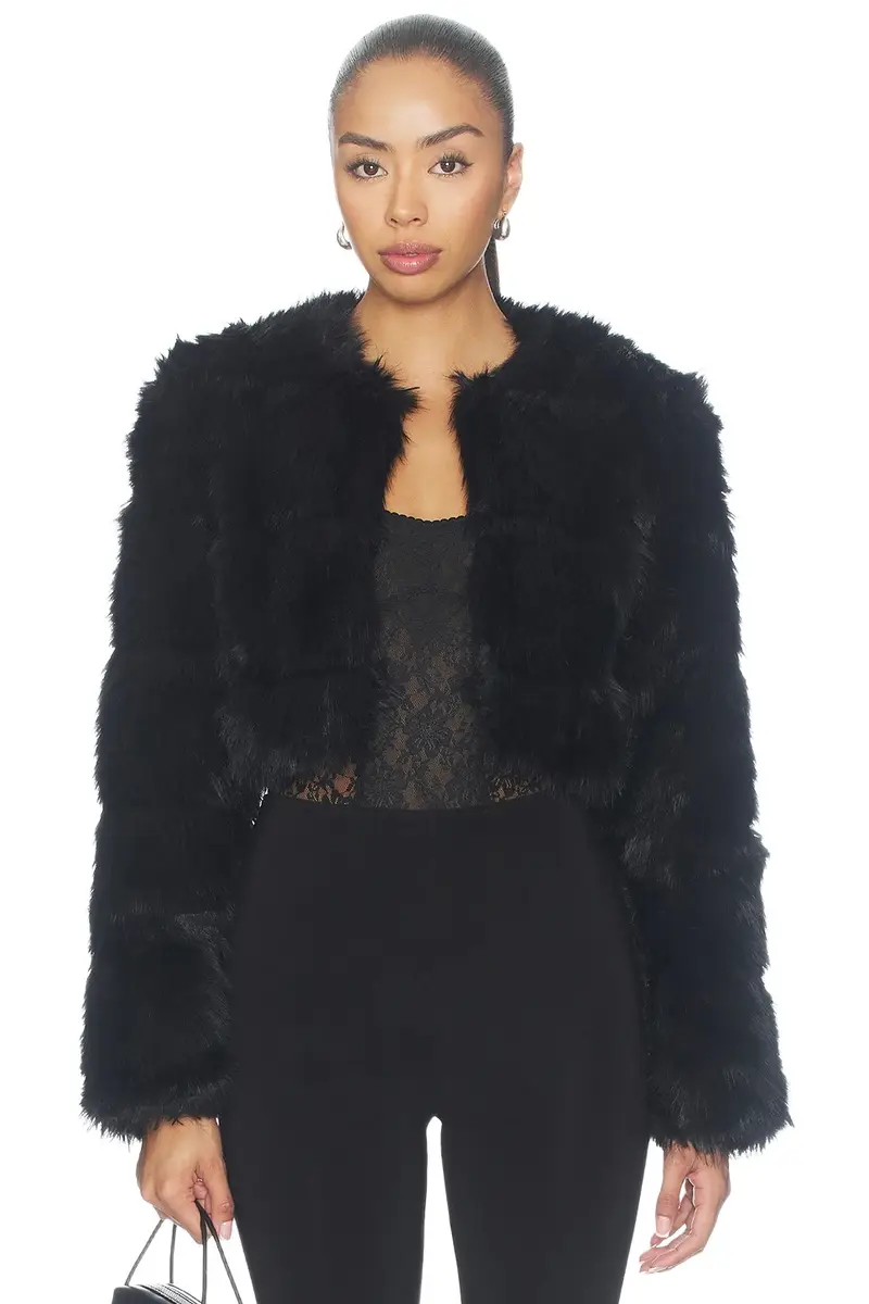 Petro Cropped Faux Fur Jacket