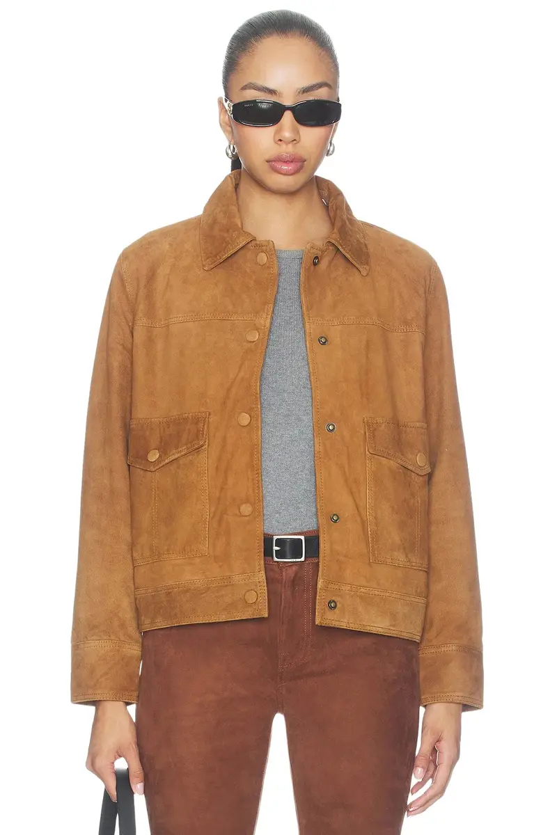 GOOD AMERICAN The Suede Boxy Jacket