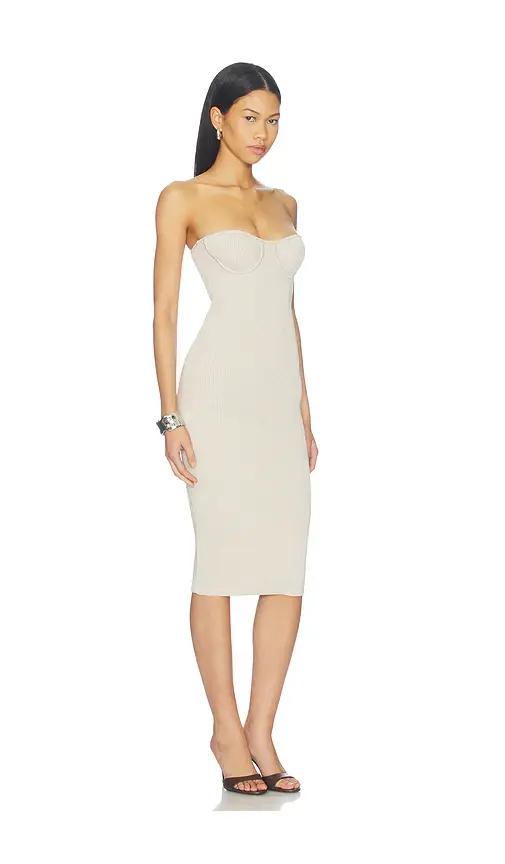 Mônot Flat Knit Strapless Midi Dress | Thumbnail 2 Mônot Flat Knit Strapless Midi Dress | Thumbnail 2