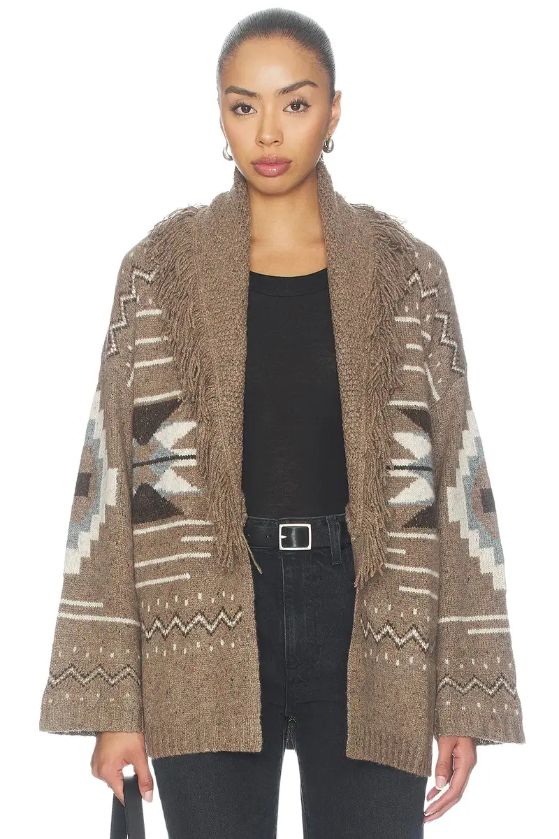 Southwest Fringed Shawl Collar Throw Southwest Fringed Shawl Collar Throw