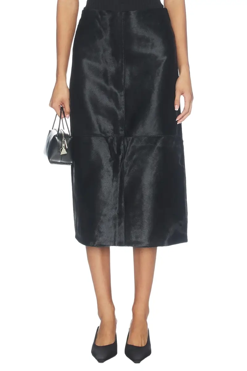 Pony Hair Midi Skirt