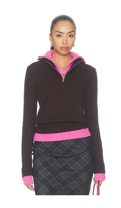 Monse Double Layer Half Zip Sweater | Thumbnail 2 Monse Double Layer Half Zip Sweater | Thumbnail 2
