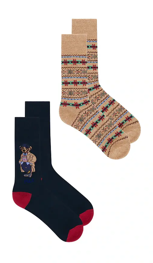 Polo Ralph Lauren Litchfield Bear Slack Socks 2-Pack | Thumbnail 2