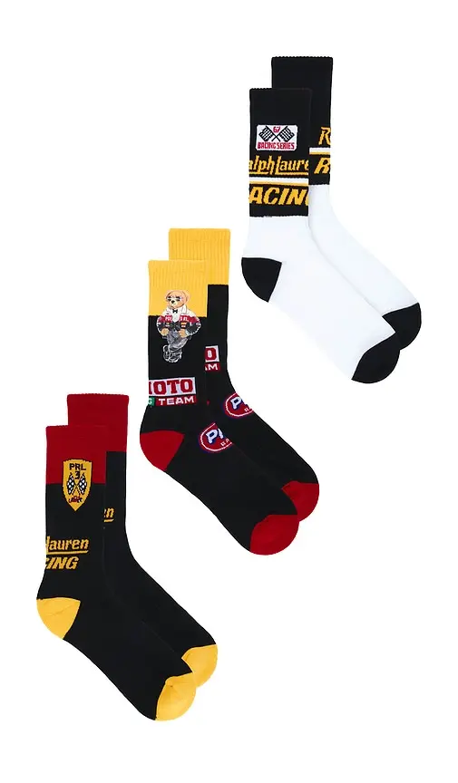 Polo Ralph Lauren RL Moto Bear Crew Socks 3-Pack Giftbox | Thumbnail 2