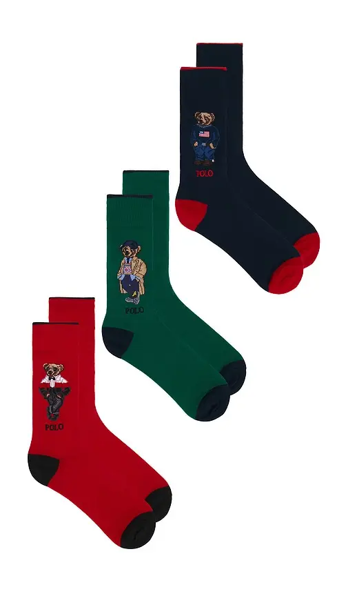Polo Ralph Lauren Seasonal Bears Slack Socks 3-Pack Giftbox | Thumbnail 2