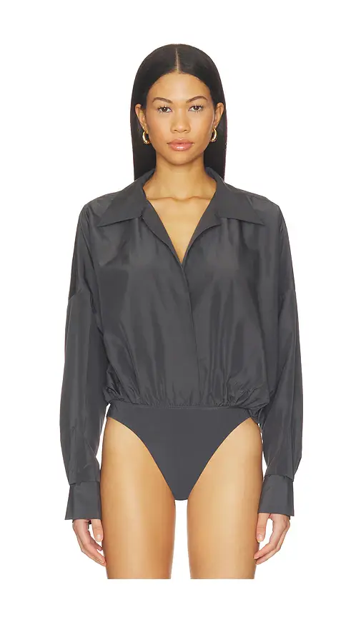 Norma Kamali Oversized Neck Bodysuit | Thumbnail 2