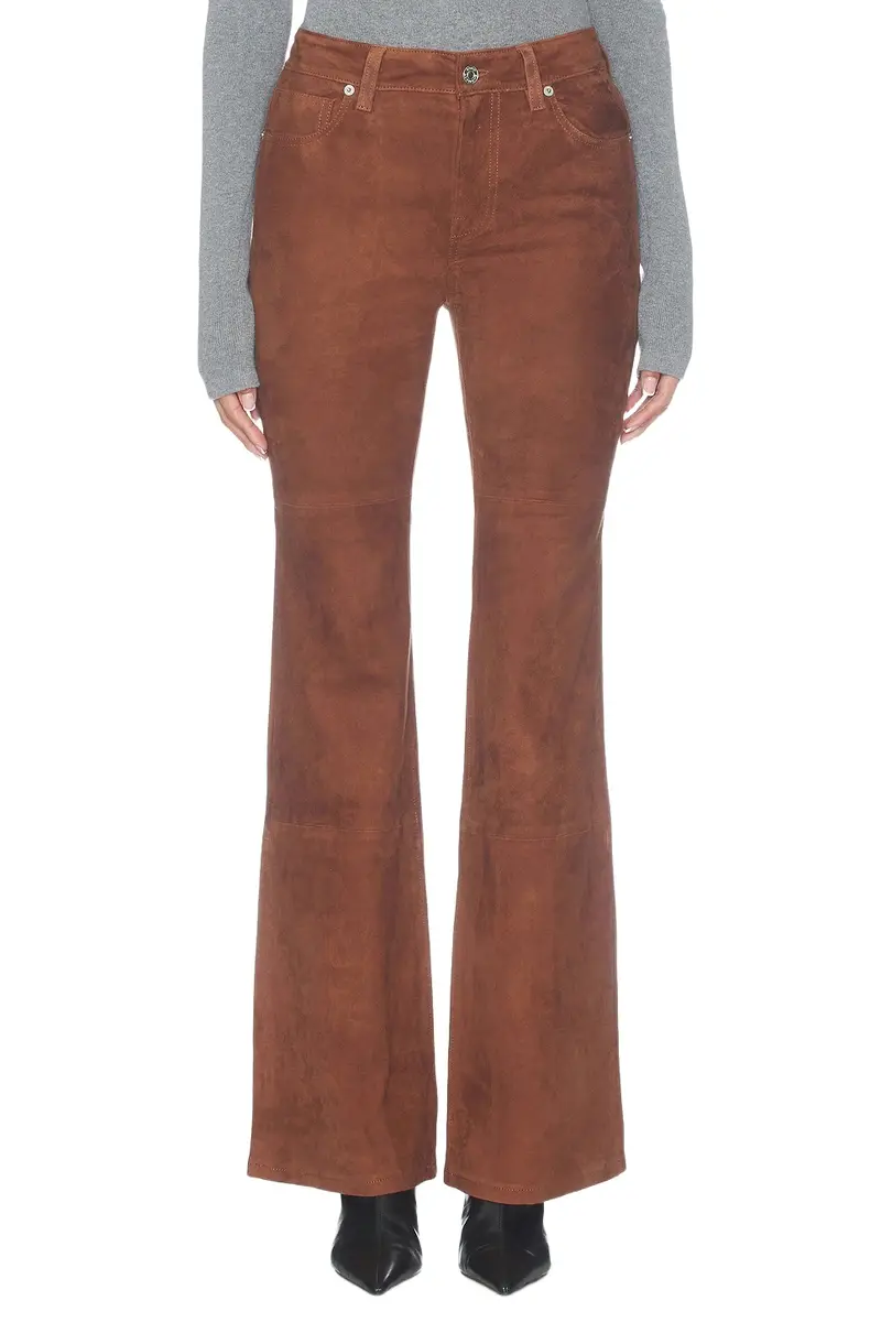 GOOD AMERICAN Suede Good Legs Flare Jeans