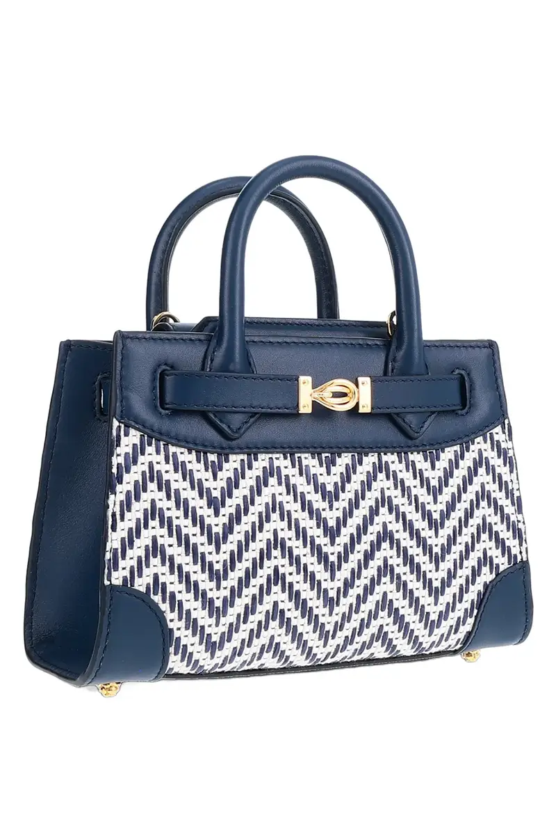 Tyler Ellis Winnie Handbag - Blue White | Thumbnail 4 Tyler Ellis Winnie Handbag - Blue White | Thumbnail 4