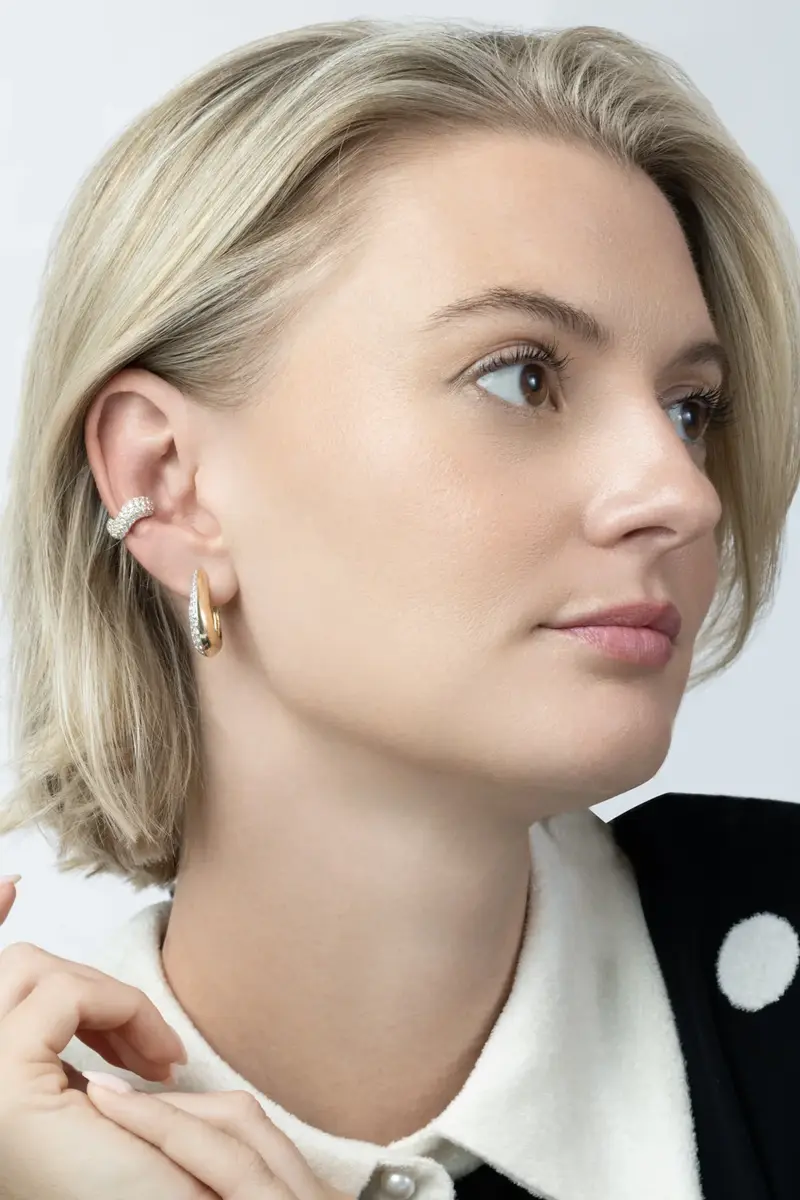 SOFIA LAROUSSI Diamond Curved Ear Cuff | Thumbnail 2