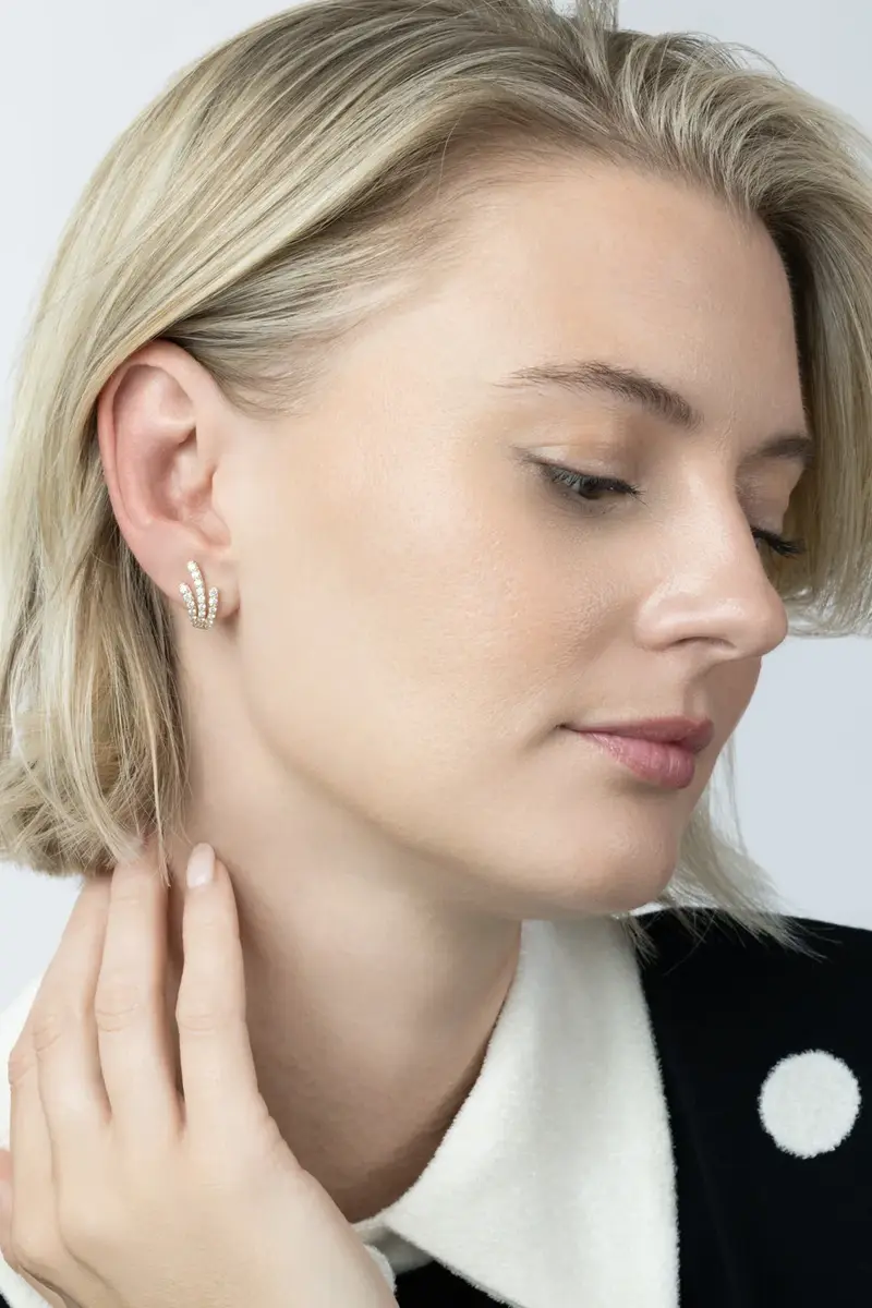 Diamond Three Line Earrings Diamond Three Line Earrings