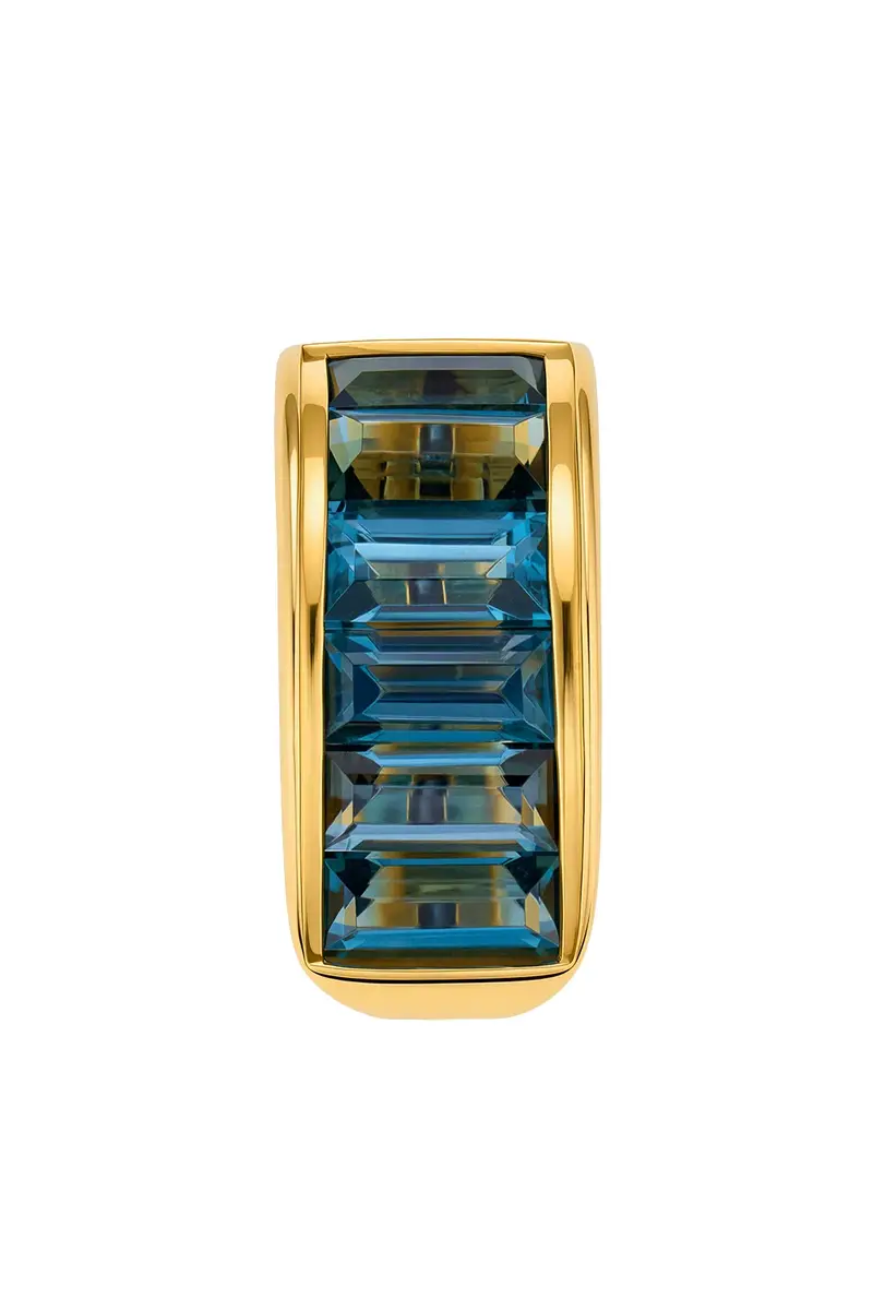 Foundrae London Blue Topaz Baguette Bail Link