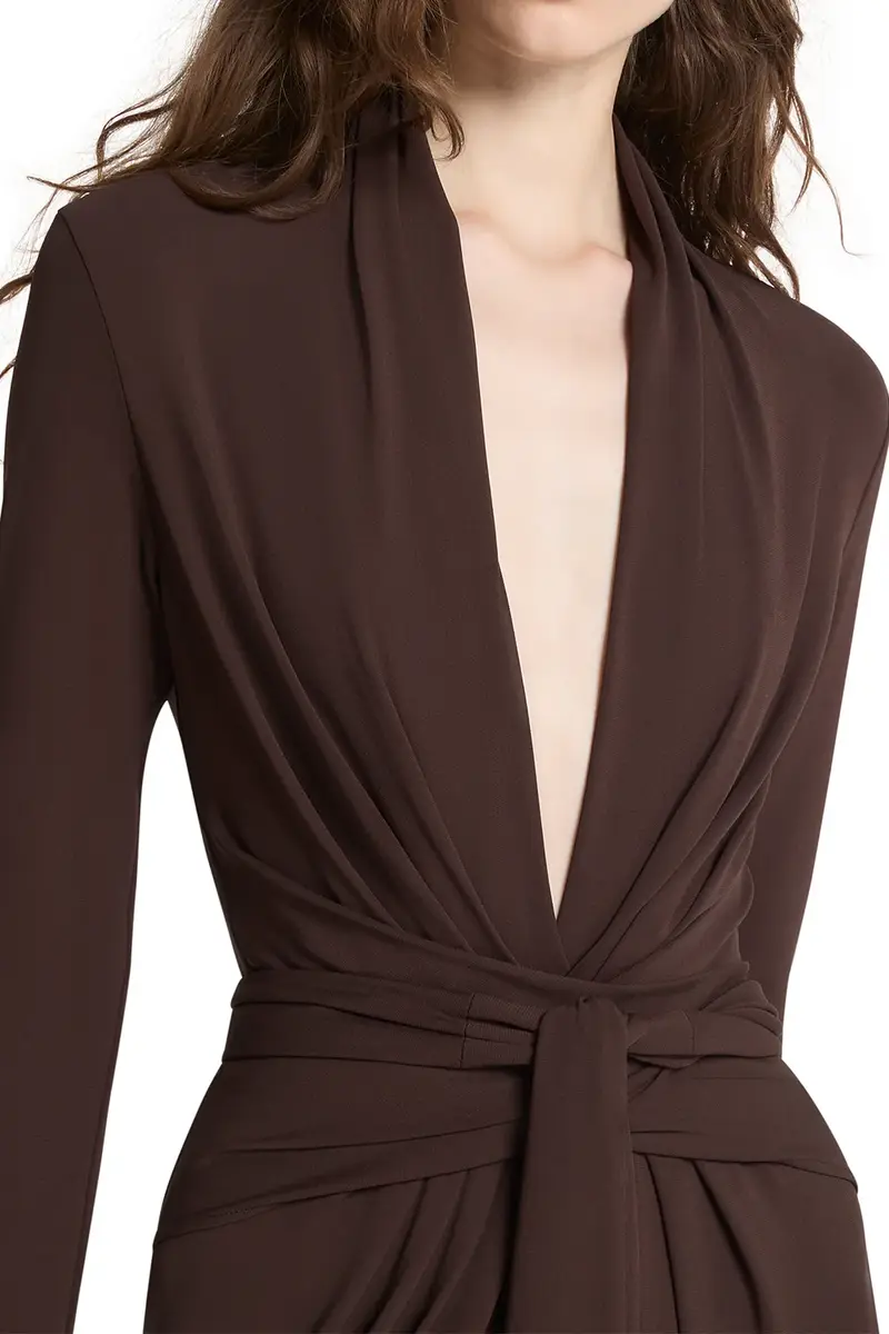 Michael Kors Collection Long Sleeve Tie Waist Palazzo Jumpsuit | Thumbnail 2