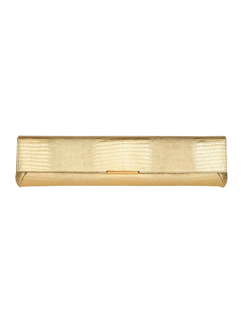 Balmain Long Clutch bag in metallic textured leather