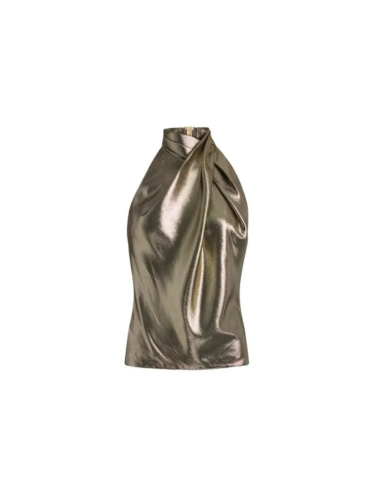 Backless lurex jersey top Backless lurex jersey top