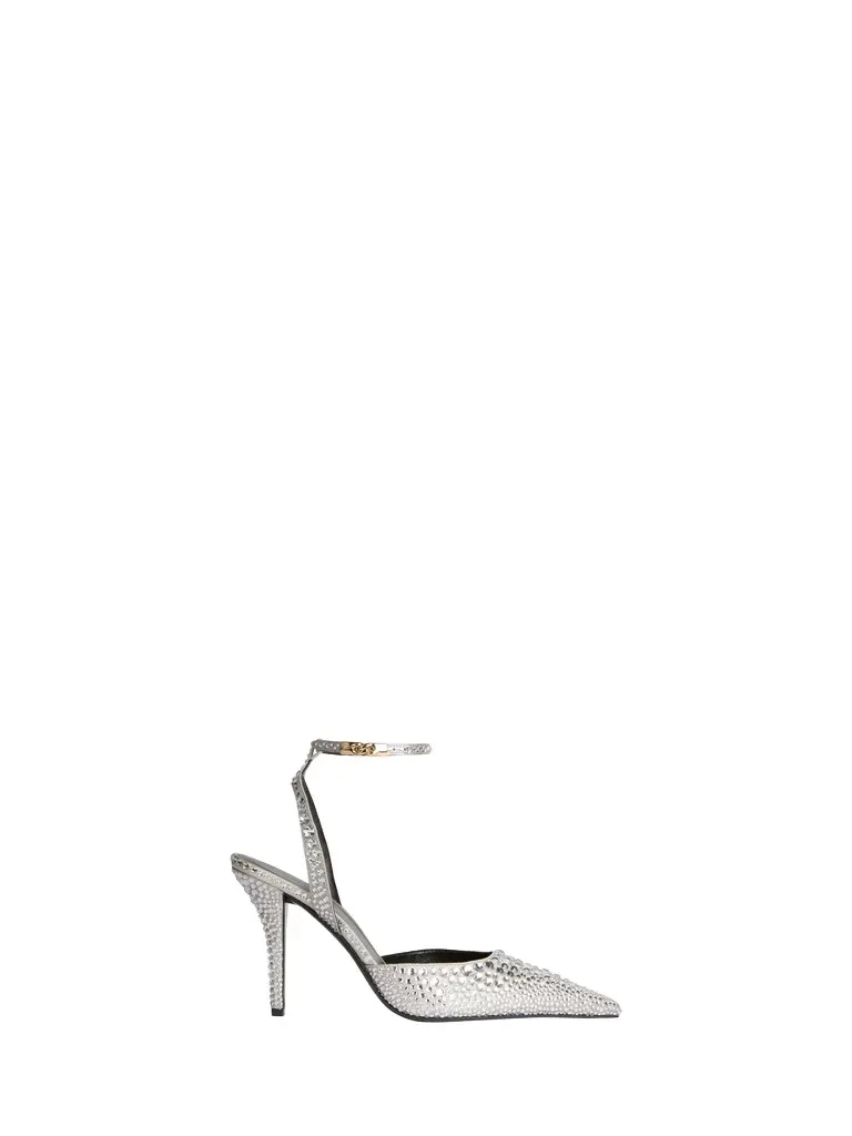 Balmain Strappy satin courts with crystals