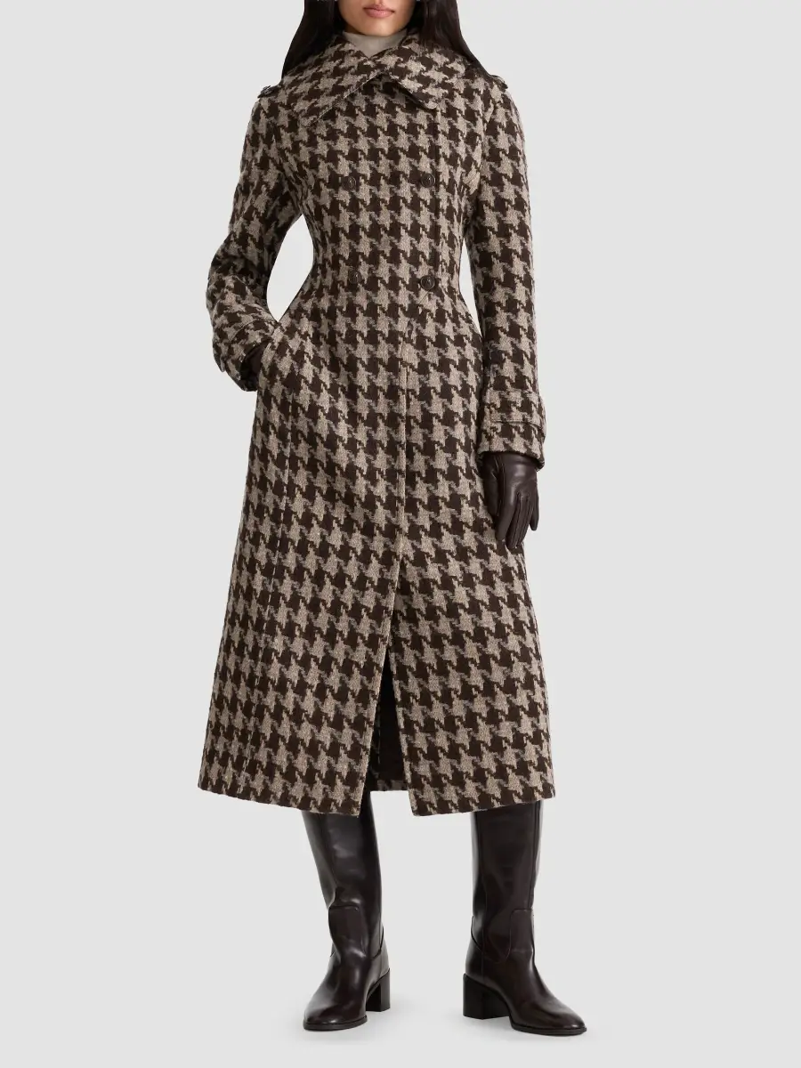 Mackage Women's Elodie Houndstooth Patterned Wool Coat | Thumbnail 2 Mackage Women's Elodie Houndstooth Patterned Wool Coat | Thumbnail 2