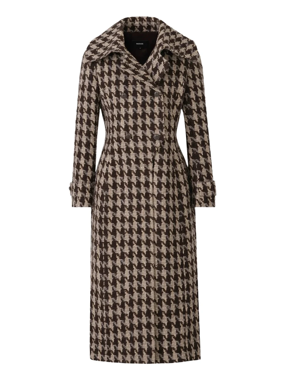 Women's Elodie Houndstooth Patterned Wool Coat Women's Elodie Houndstooth Patterned Wool Coat
