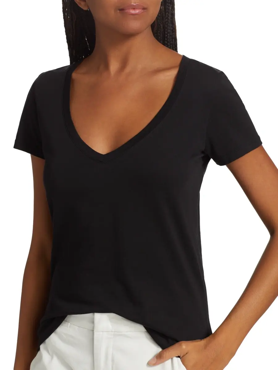 Vince Women's Plunging V-Neck T-Shirt | Thumbnail 6 Vince Women's Plunging V-Neck T-Shirt | Thumbnail 6