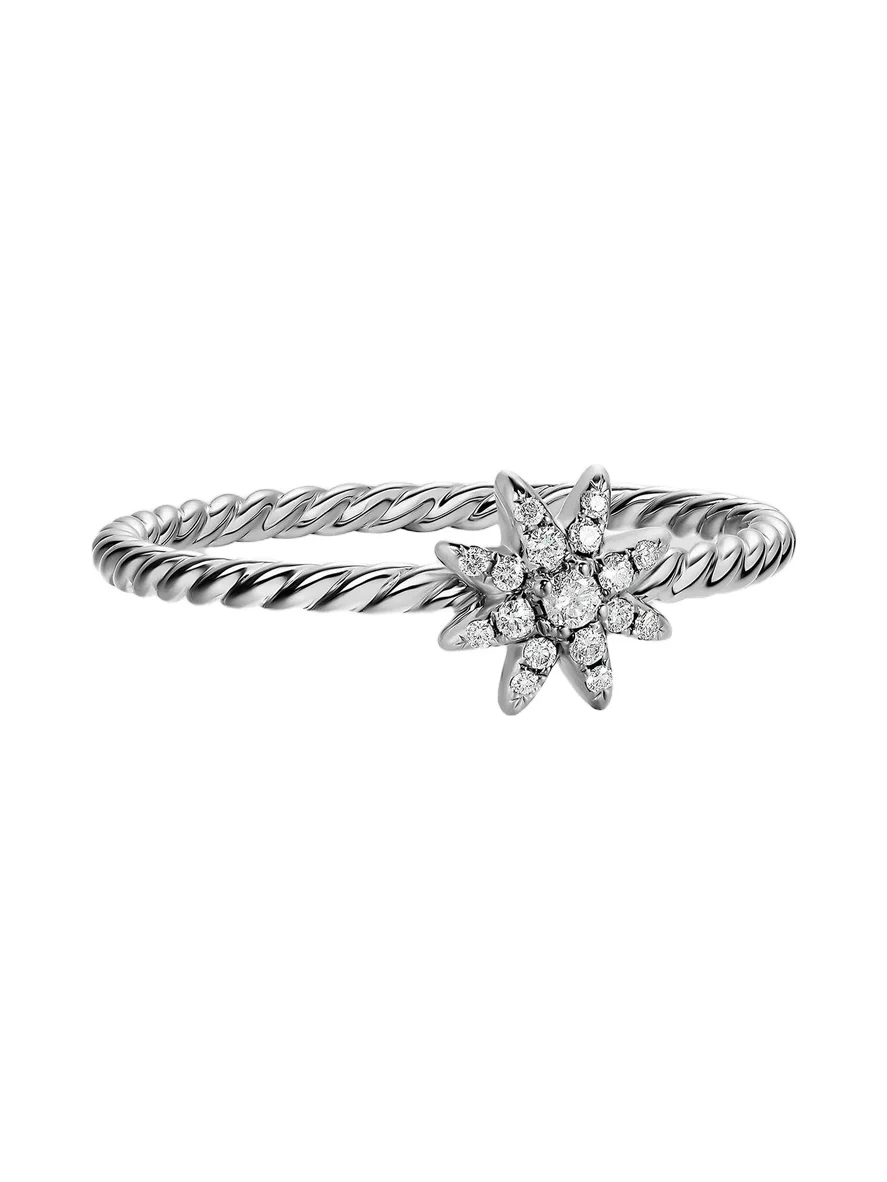 Women's Petite Starburst Ring in Sterling Silver - Silver Women's Petite Starburst Ring in Sterling Silver - Silver