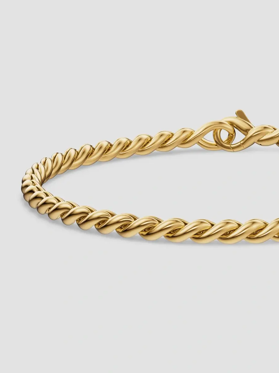 David Yurman Men's Sculpted Cable Chain Bracelet in 18K Yellow Gold, 3.7MM | Thumbnail 5 David Yurman Men's Sculpted Cable Chain Bracelet in 18K Yellow Gold, 3.7MM | Thumbnail 5