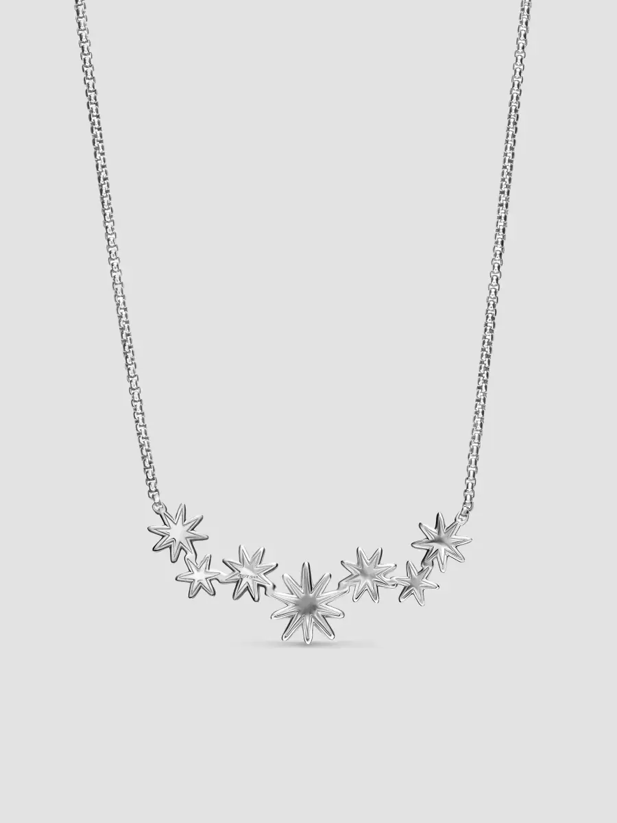 David Yurman Women's Starburst Cluster Necklace in Sterling Silver with Diamonds, 15.5MM - Silver | Thumbnail 3 David Yurman Women's Starburst Cluster Necklace in Sterling Silver with Diamonds, 15.5MM - Silver | Thumbnail 3