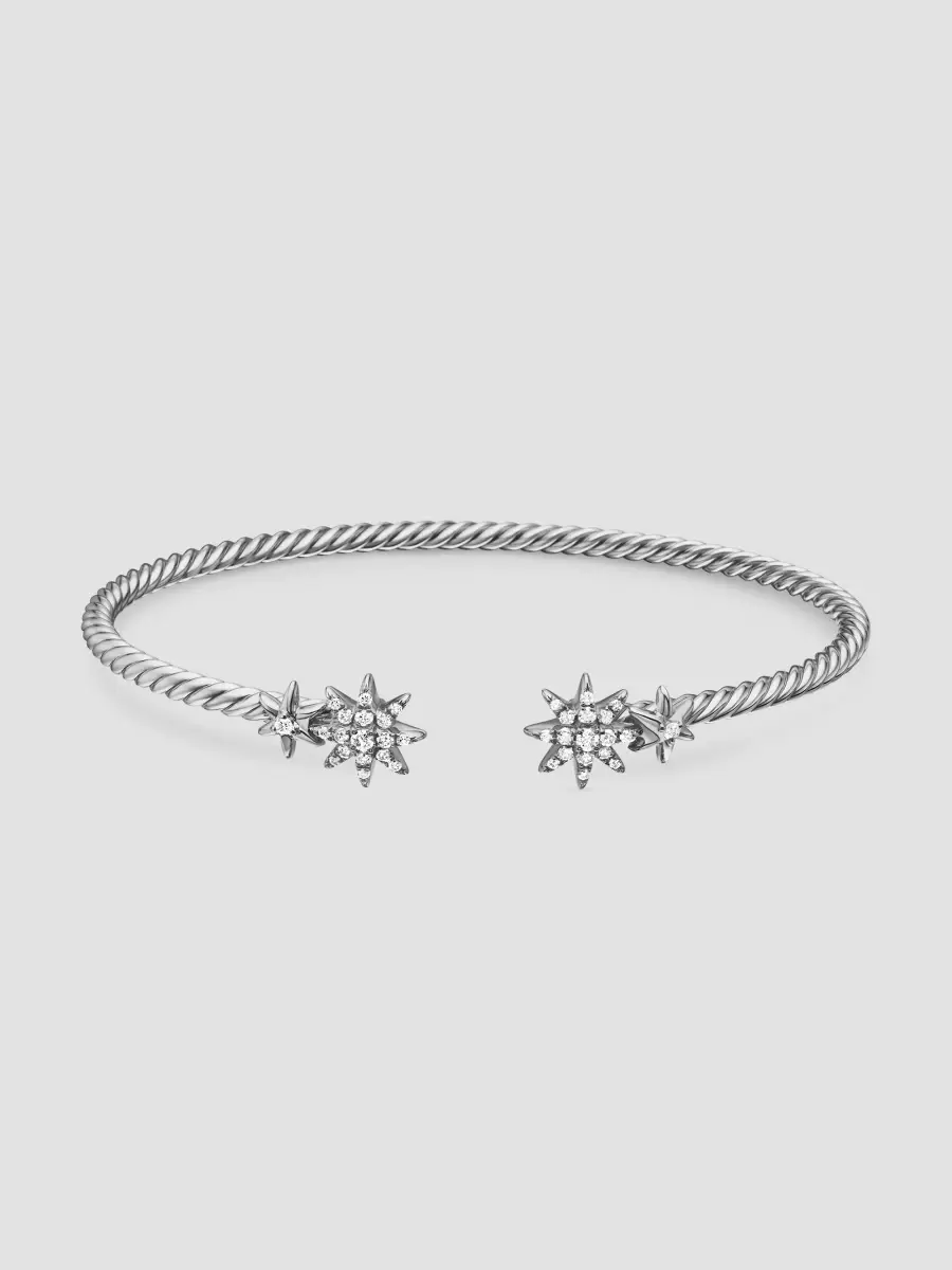 David Yurman Women's Petite Starburst Cable Flex Bracelet in Sterling Silver - Silver | Thumbnail 3 David Yurman Women's Petite Starburst Cable Flex Bracelet in Sterling Silver - Silver | Thumbnail 3