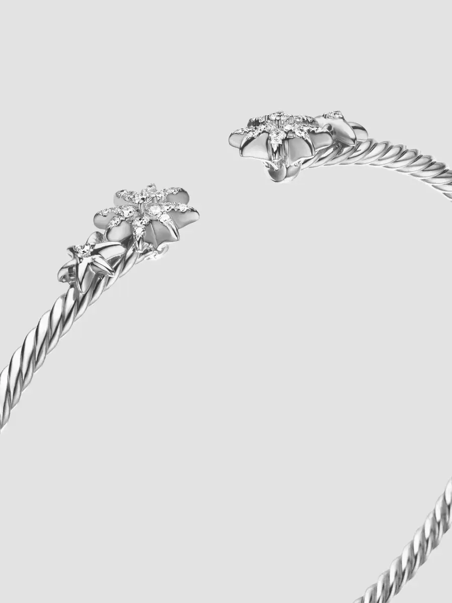 David Yurman Women's Petite Starburst Cable Flex Bracelet in Sterling Silver - Silver | Thumbnail 4 David Yurman Women's Petite Starburst Cable Flex Bracelet in Sterling Silver - Silver | Thumbnail 4