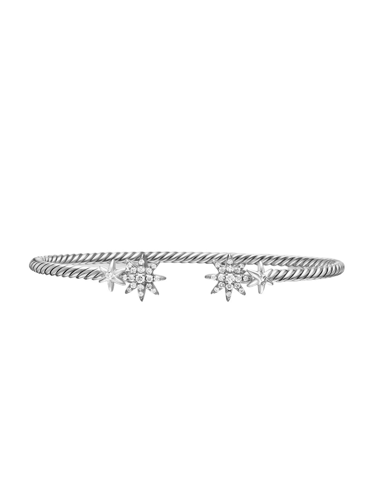 David Yurman Women's Petite Starburst Cable Flex Bracelet in Sterling Silver - Silver