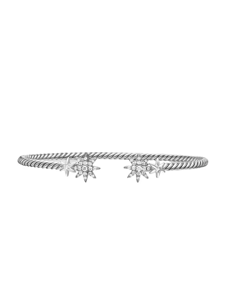 Women's Petite Starburst Cable Flex Bracelet in Sterling Silver - Silver Women's Petite Starburst Cable Flex Bracelet in Sterling Silver - Silver