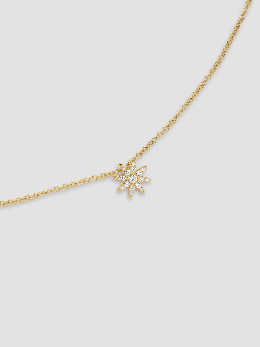 David Yurman Women's Petite Starburst Station Necklace in 18K Yellow Gold with Diamonds, 7MM - Gold | Thumbnail 4 David Yurman Women's Petite Starburst Station Necklace in 18K Yellow Gold with Diamonds, 7MM - Gold | Thumbnail 4