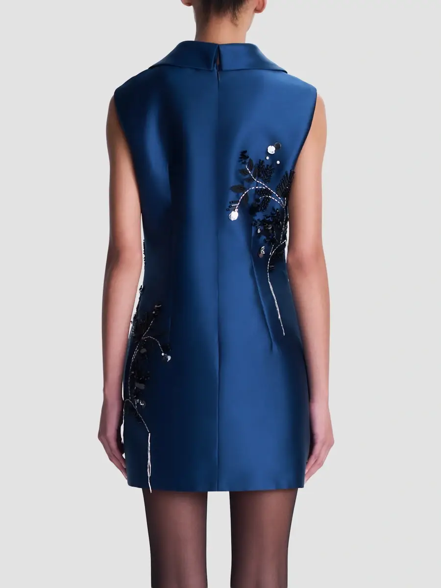 Simkhai Women's Renza Sequined Floral-Embroidered Satin Mini Dress | Thumbnail 3 Simkhai Women's Renza Sequined Floral-Embroidered Satin Mini Dress | Thumbnail 3