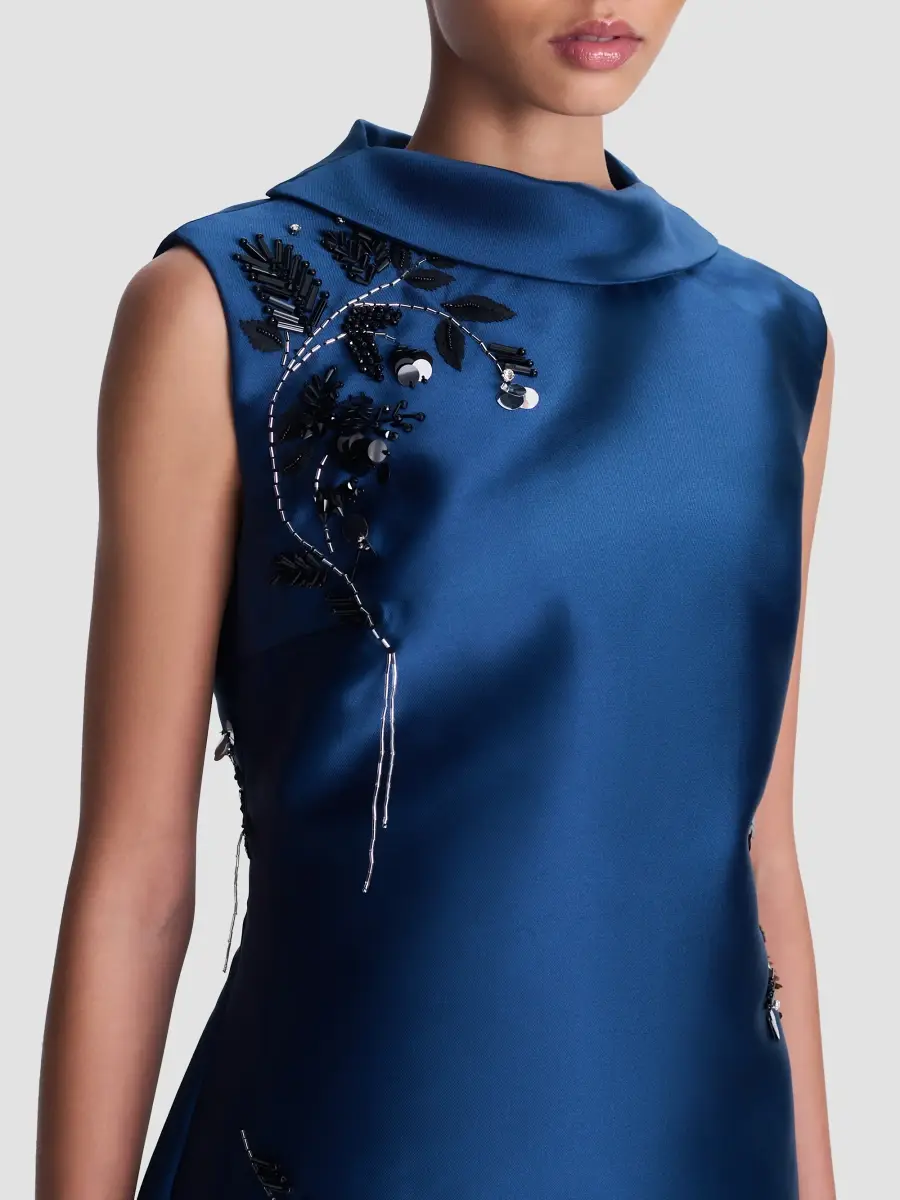 Simkhai Women's Renza Sequined Floral-Embroidered Satin Mini Dress | Thumbnail 4 Simkhai Women's Renza Sequined Floral-Embroidered Satin Mini Dress | Thumbnail 4