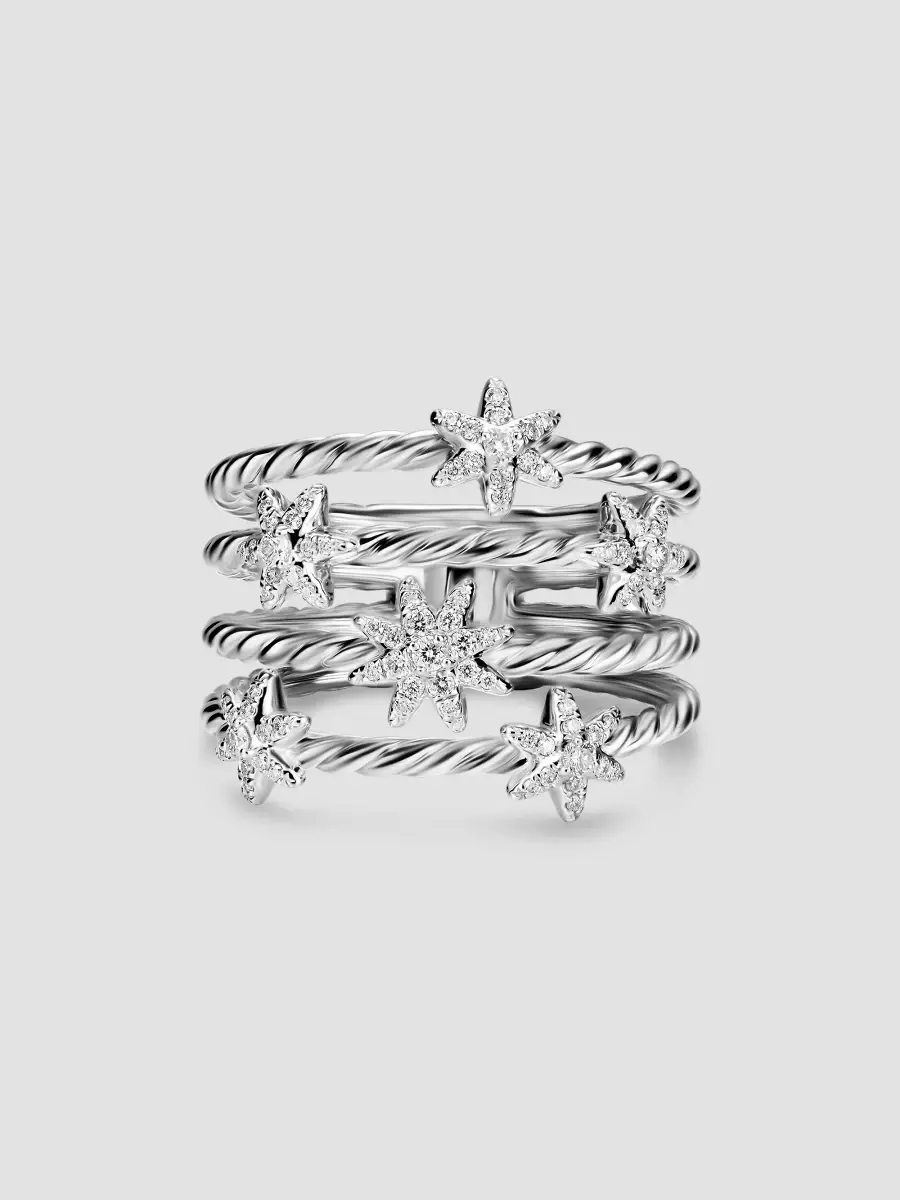David Yurman Women's Petite Starburst Multi Row Ring in Sterling Silver - Silver | Thumbnail 3
