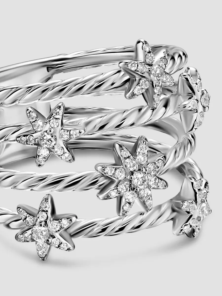 David Yurman Women's Petite Starburst Multi Row Ring in Sterling Silver - Silver | Thumbnail 4