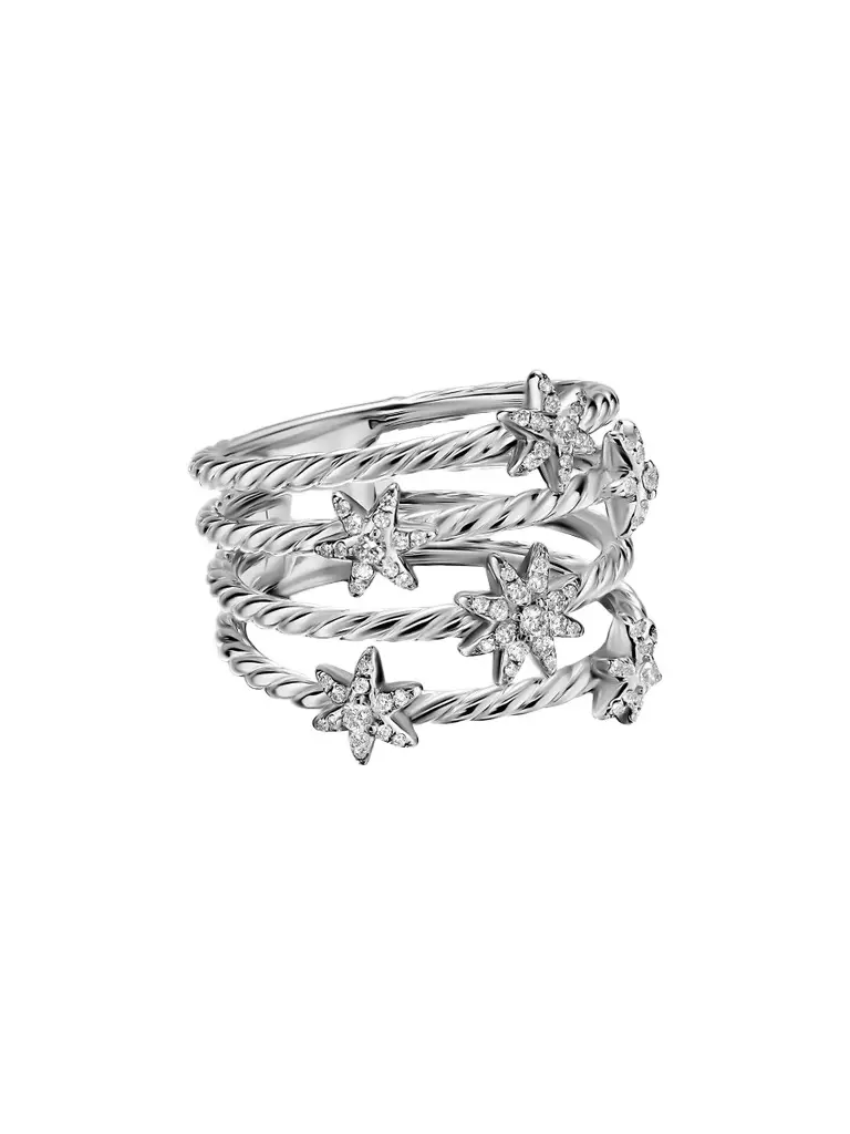 David Yurman Women's Petite Starburst Multi Row Ring in Sterling Silver - Silver