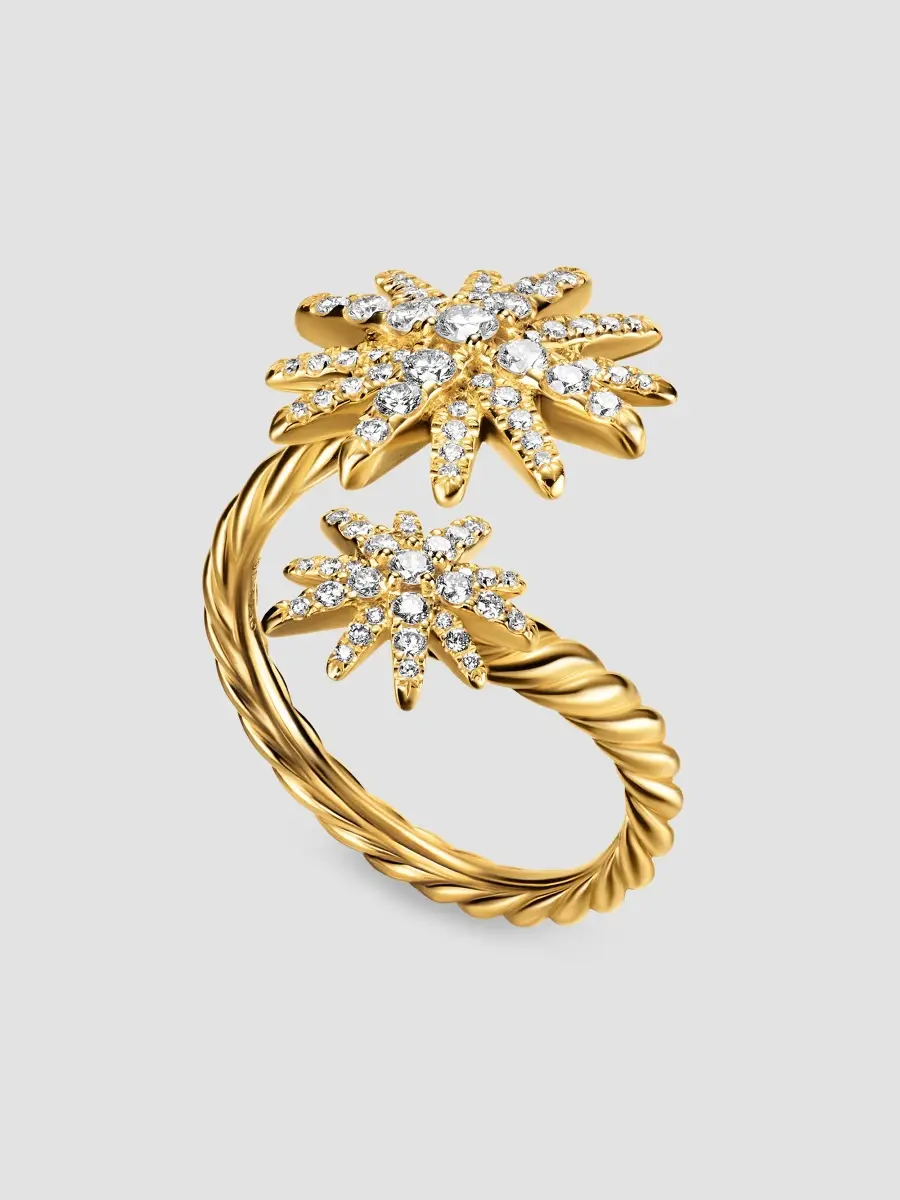 David Yurman Women's Starburst Bypass Ring in 18K Yellow Gold | Thumbnail 2 David Yurman Women's Starburst Bypass Ring in 18K Yellow Gold | Thumbnail 2