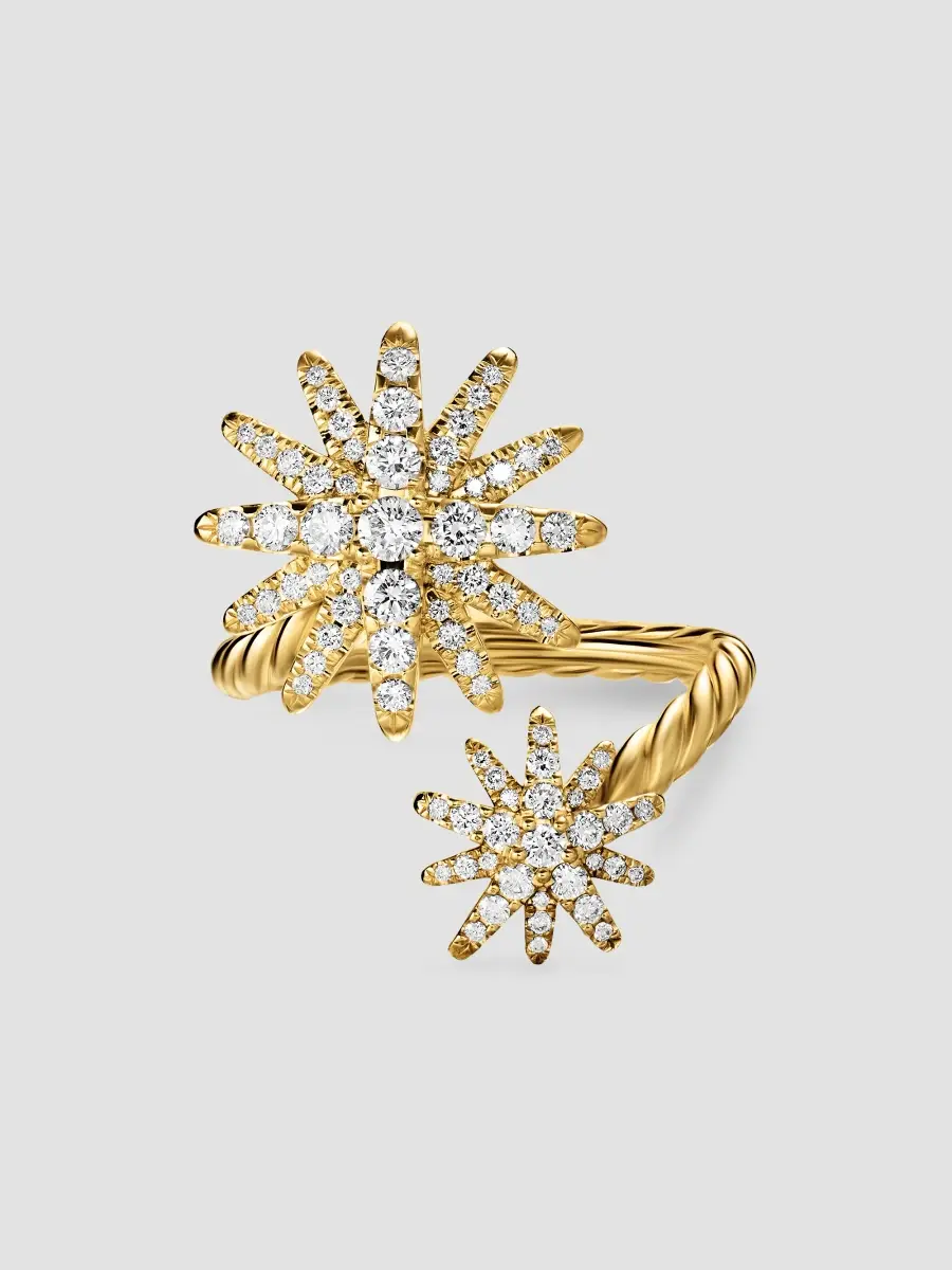 David Yurman Women's Starburst Bypass Ring in 18K Yellow Gold | Thumbnail 3 David Yurman Women's Starburst Bypass Ring in 18K Yellow Gold | Thumbnail 3