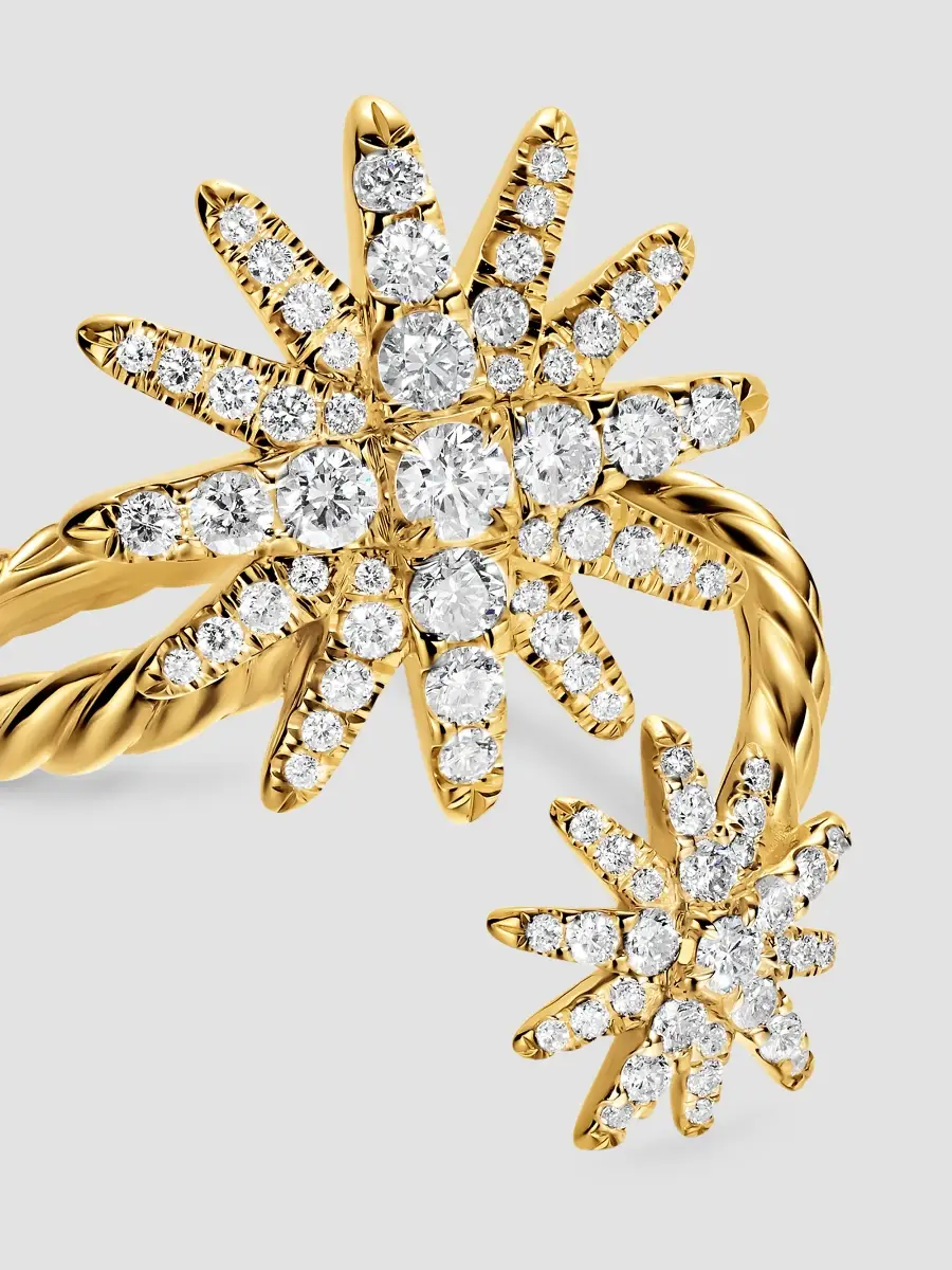 David Yurman Women's Starburst Bypass Ring in 18K Yellow Gold | Thumbnail 4 David Yurman Women's Starburst Bypass Ring in 18K Yellow Gold | Thumbnail 4