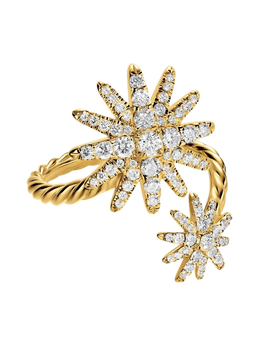 David Yurman Women's Starburst Bypass Ring in 18K Yellow Gold