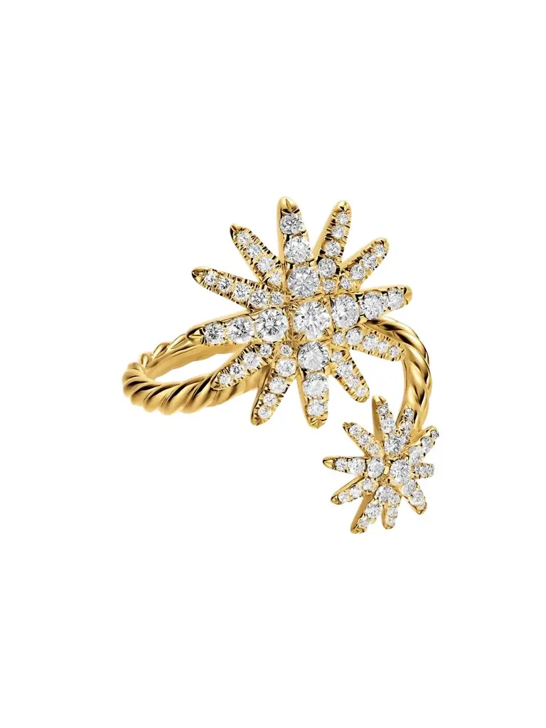 David Yurman Women's Starburst Bypass Ring in 18K Yellow Gold