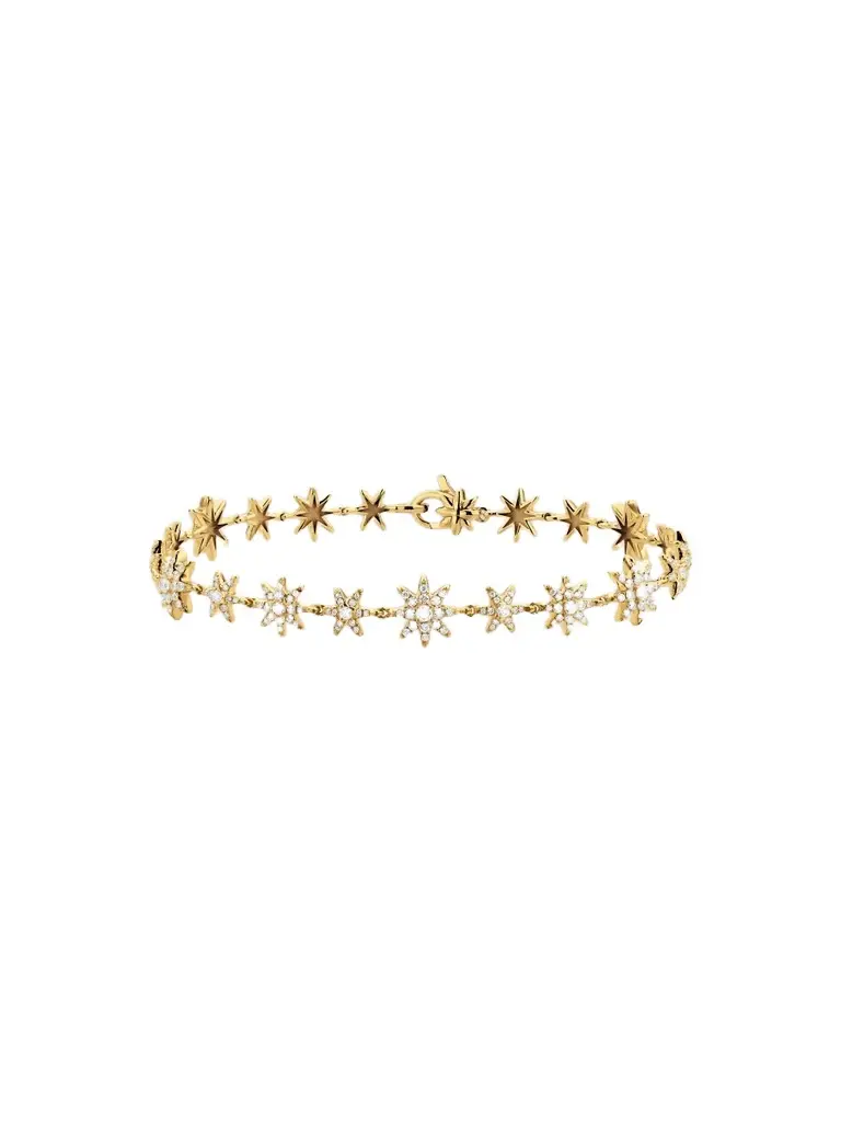 Women's Petite Starburst Tennis Bracelet in 18K Yellow Gold Women's Petite Starburst Tennis Bracelet in 18K Yellow Gold