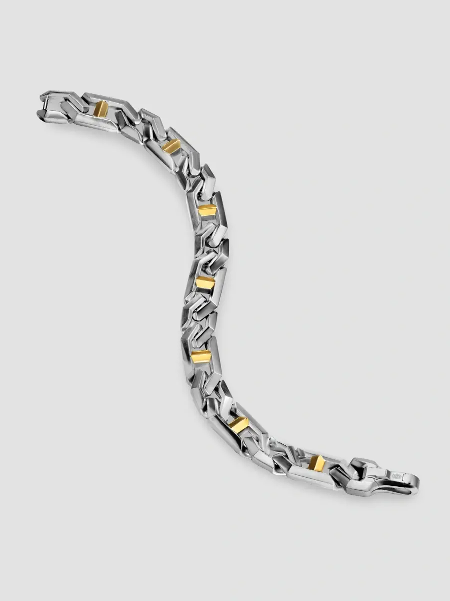 David Yurman Men's Faceted Angular Curb Chain Bracelet in Sterling Silver - Silver | Thumbnail 2 David Yurman Men's Faceted Angular Curb Chain Bracelet in Sterling Silver - Silver | Thumbnail 2