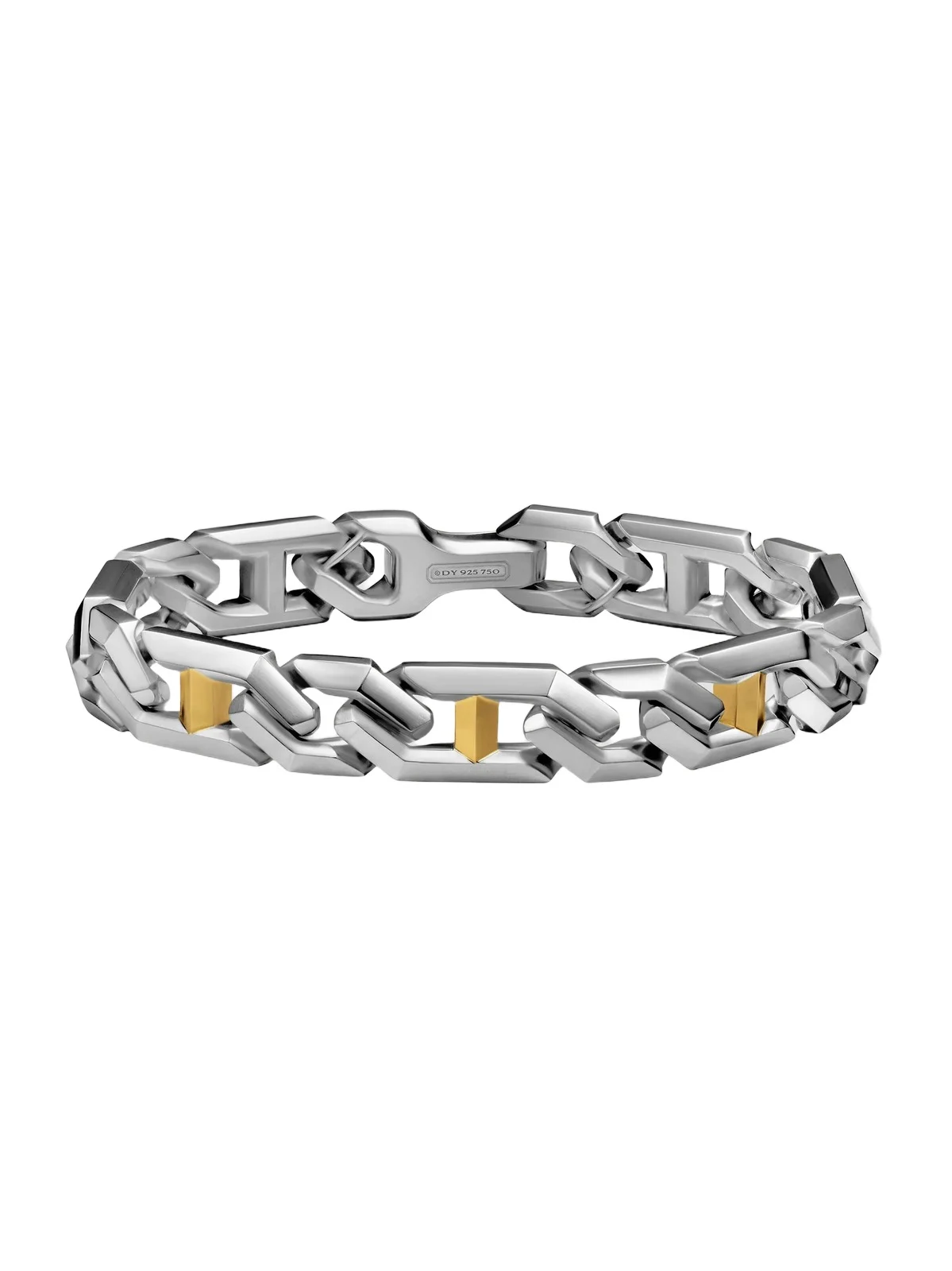 David Yurman Men's Faceted Angular Curb Chain Bracelet in Sterling Silver - Silver
