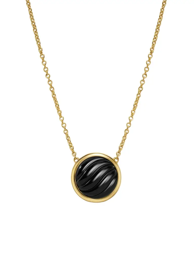 David Yurman Women's Sculpted Cable Pendant Necklace in 18K Yellow Gold