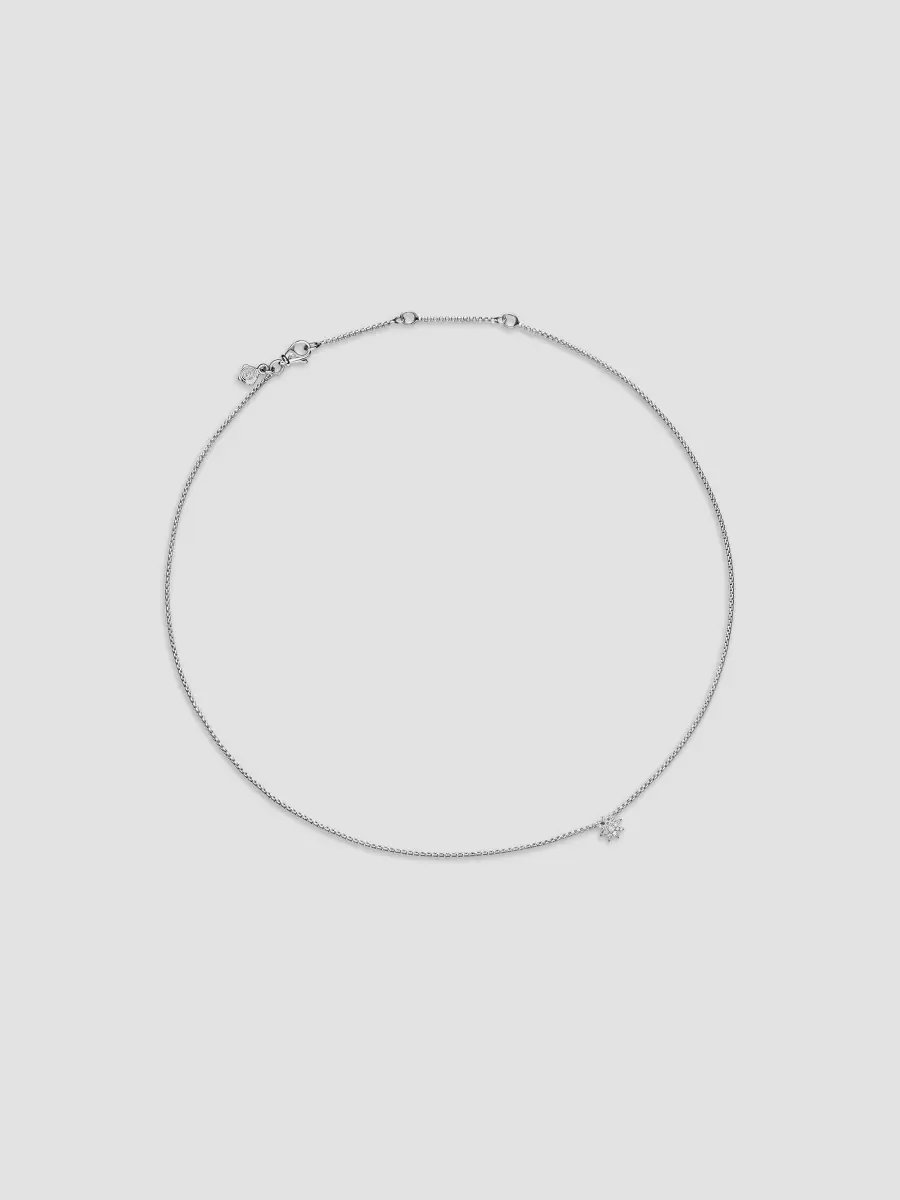 David Yurman Women's Petite Starburst Station Necklace in Sterling Silver with Diamonds, 7MM - Silver | Thumbnail 2 David Yurman Women's Petite Starburst Station Necklace in Sterling Silver with Diamonds, 7MM - Silver | Thumbnail 2