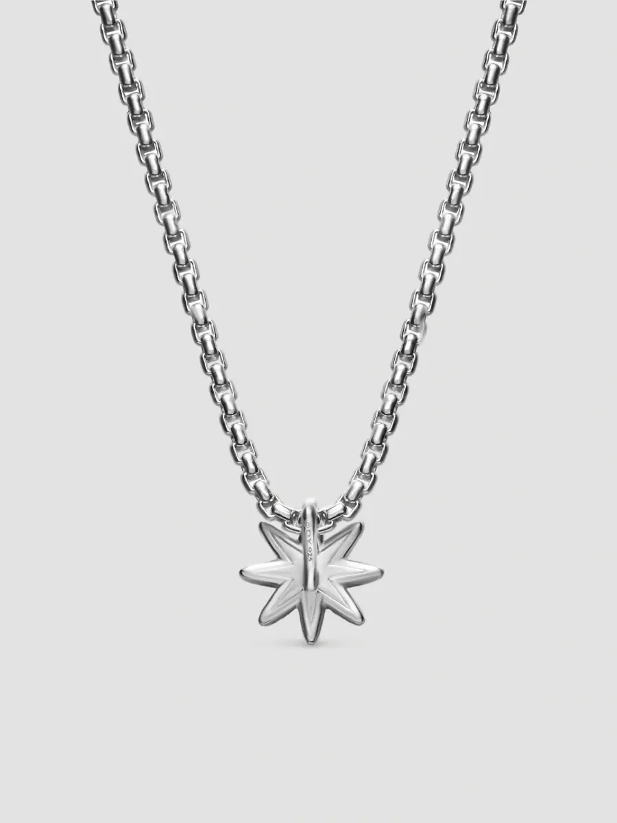 David Yurman Women's Petite Starburst Station Necklace in Sterling Silver with Diamonds, 7MM - Silver | Thumbnail 3 David Yurman Women's Petite Starburst Station Necklace in Sterling Silver with Diamonds, 7MM - Silver | Thumbnail 3