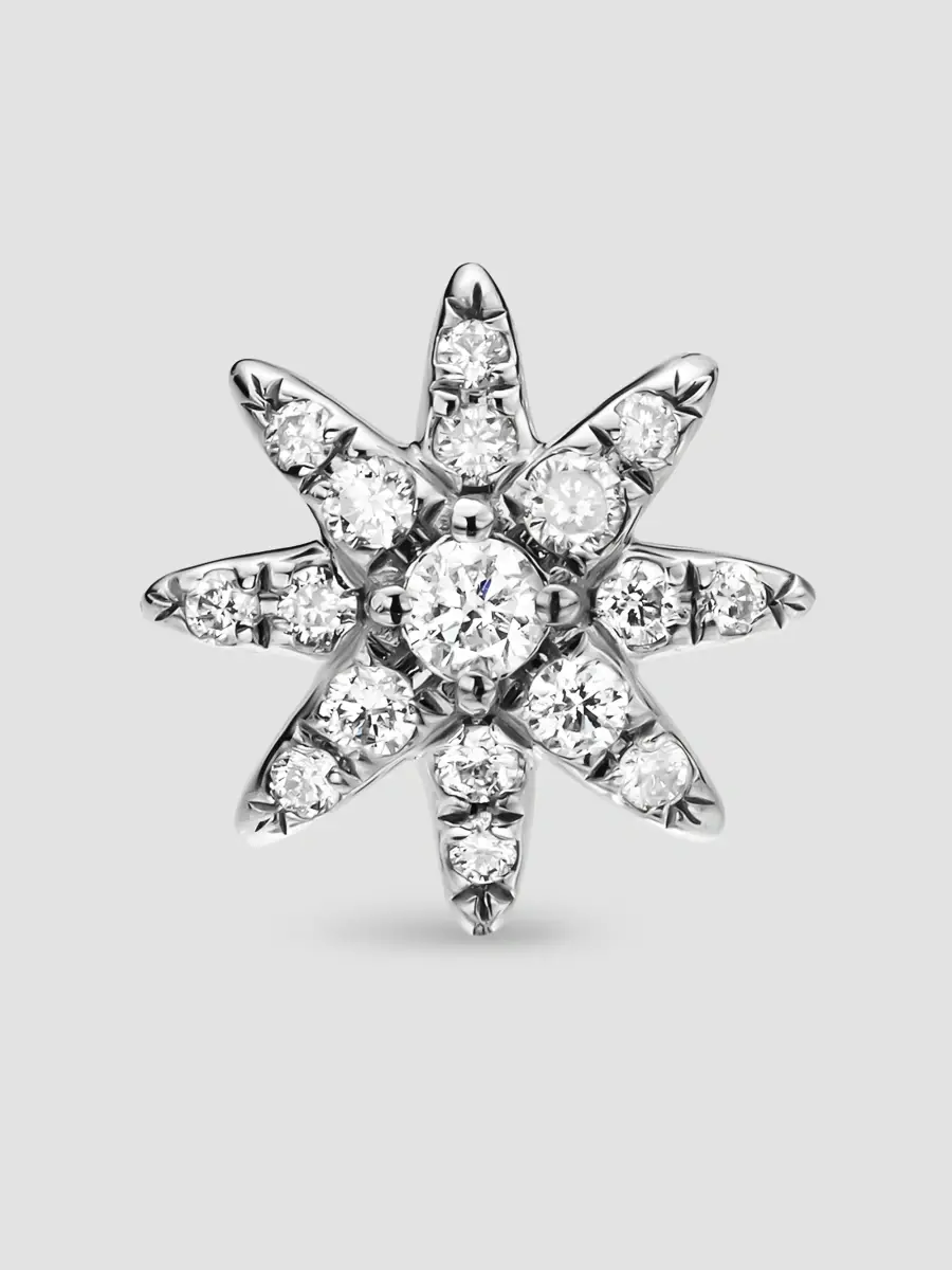 David Yurman Women's Petite Starburst Full Pavé Stud Earrings in Sterling Silver with Diamonds, 7.5MM - Silver | Thumbnail 3 David Yurman Women's Petite Starburst Full Pavé Stud Earrings in Sterling Silver with Diamonds, 7.5MM - Silver | Thumbnail 3